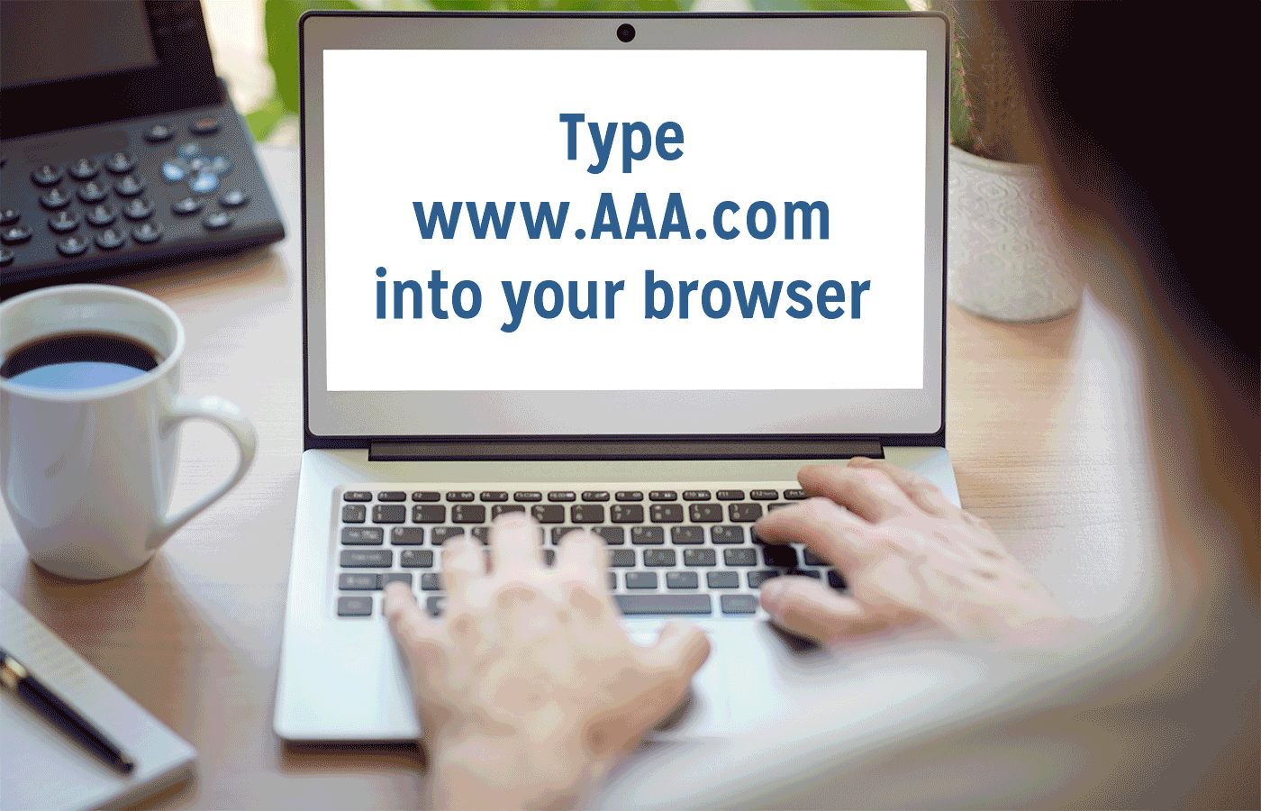 laptop screen with login info for AAA account