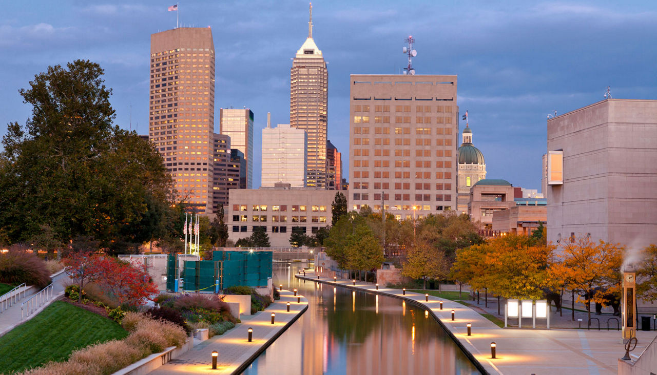 Downtown Indianapolis in autumn