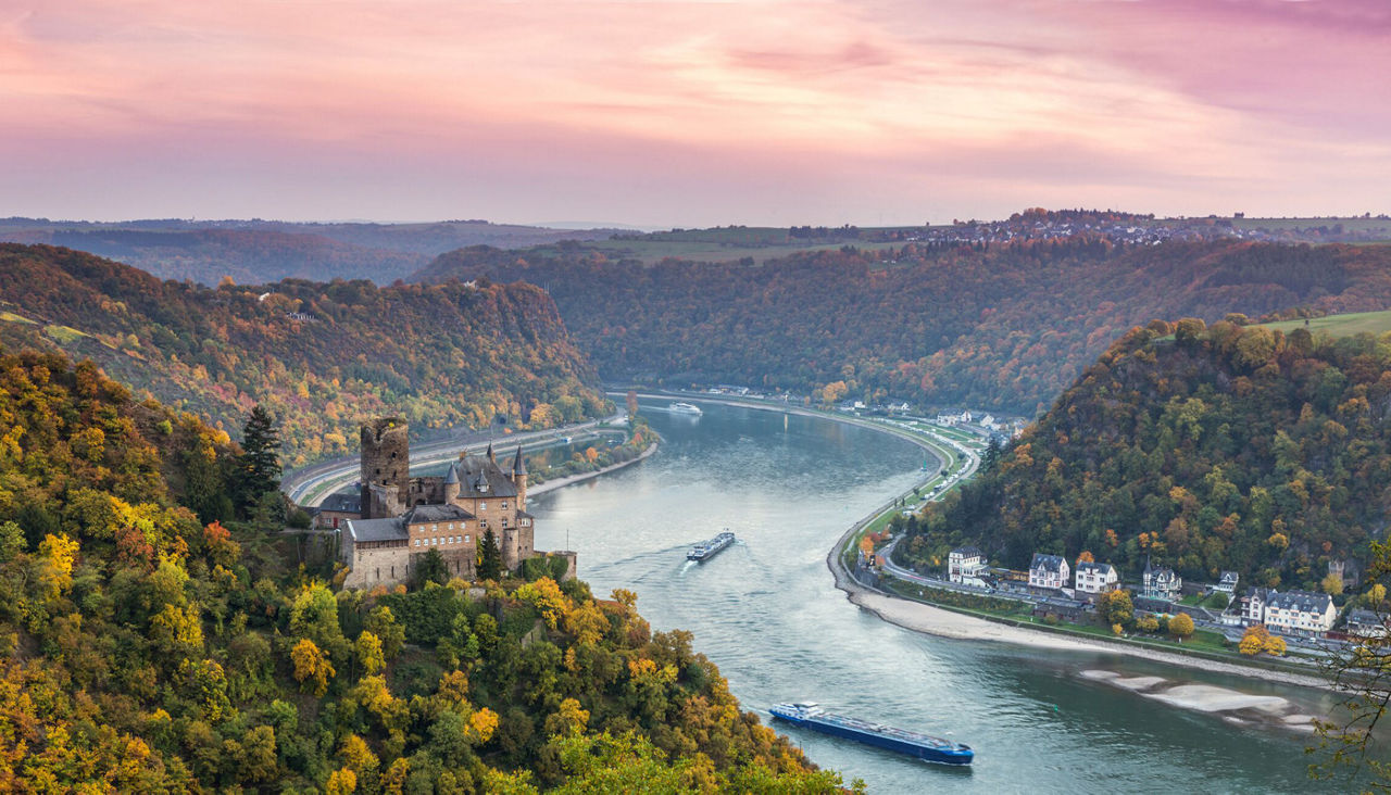 Katz castle along the Rhine river in Germany