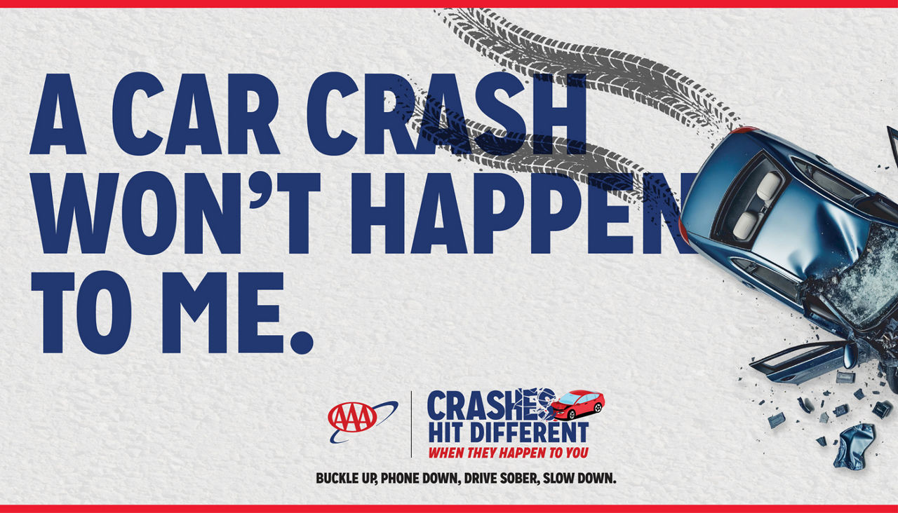 Car crash won't happen to me illustration