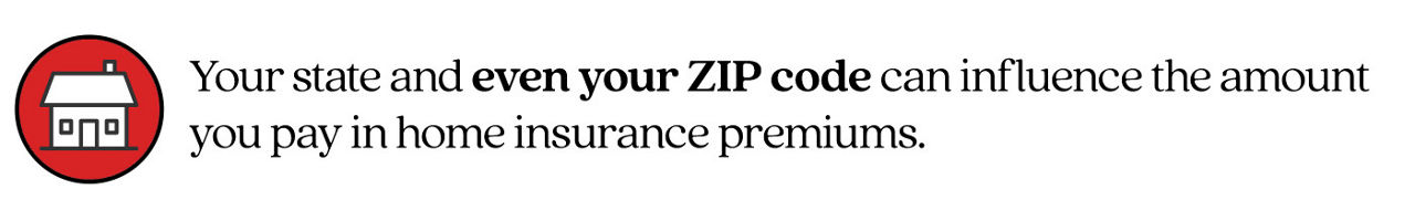 Pull Quote stating"Your state and even your ZIP code can influence the amount you pay in home insurance premiums."