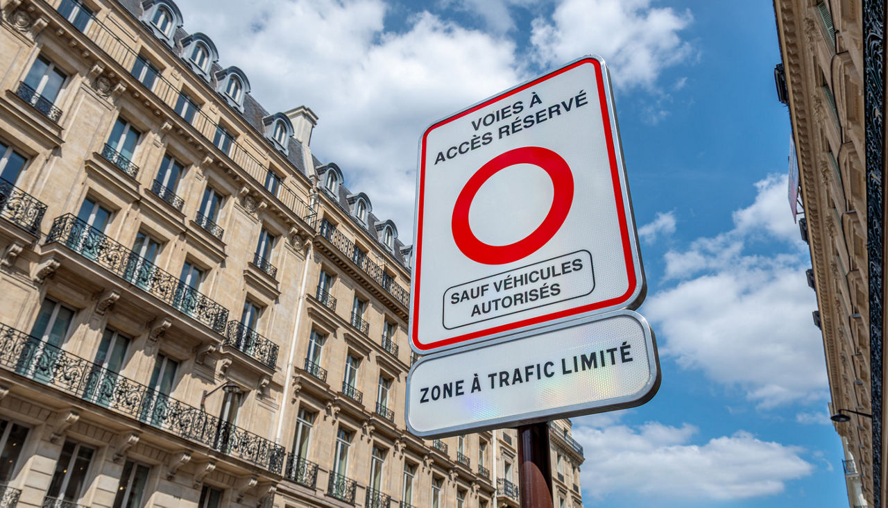 A directional sign in France