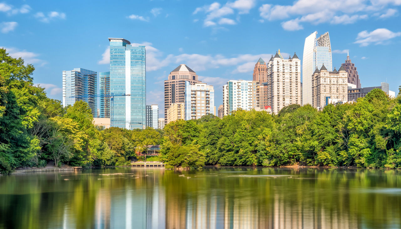 Midtown Atlanta skyline from piedmont park