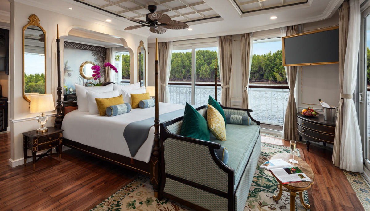 Royal suite aboard the Uniworld Mekong Jewel