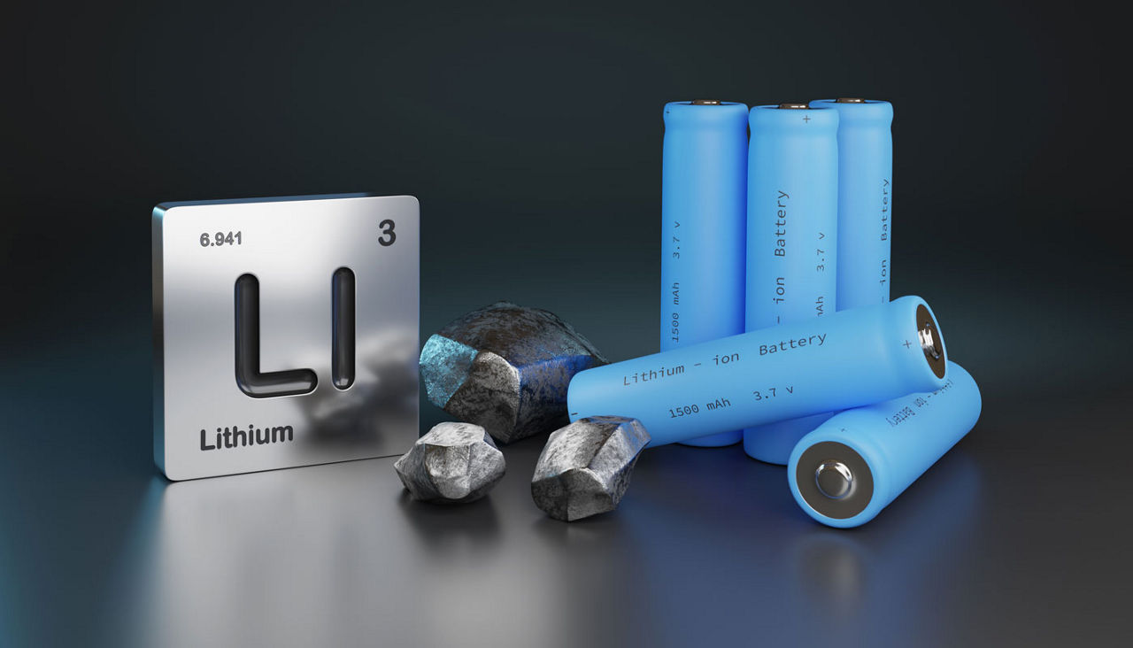 Lithium-ion batteries, metallic lithium and element symbol