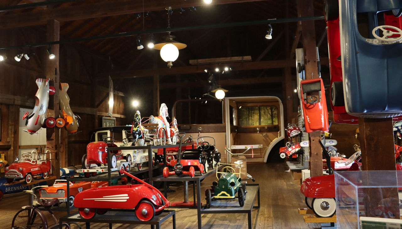 A view of the Gilmore Auto Museum