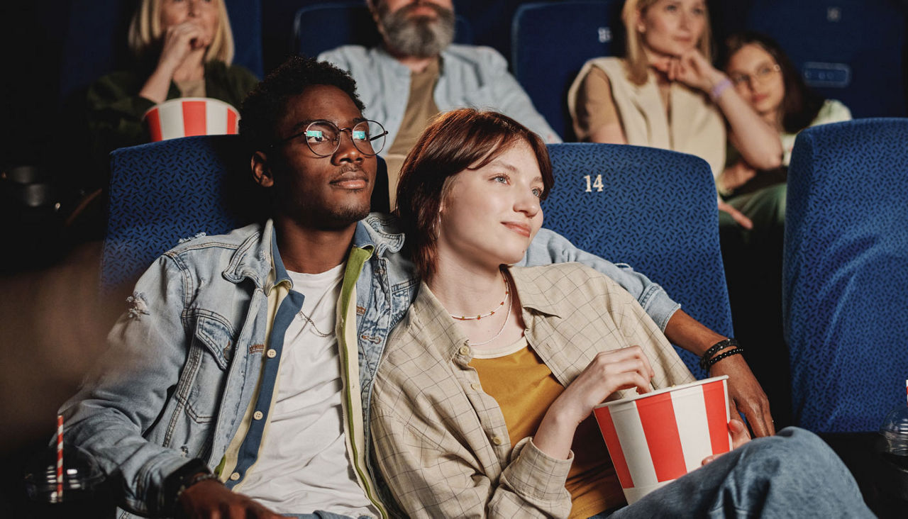 Young Couple At movies