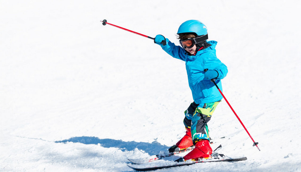 young child skiing