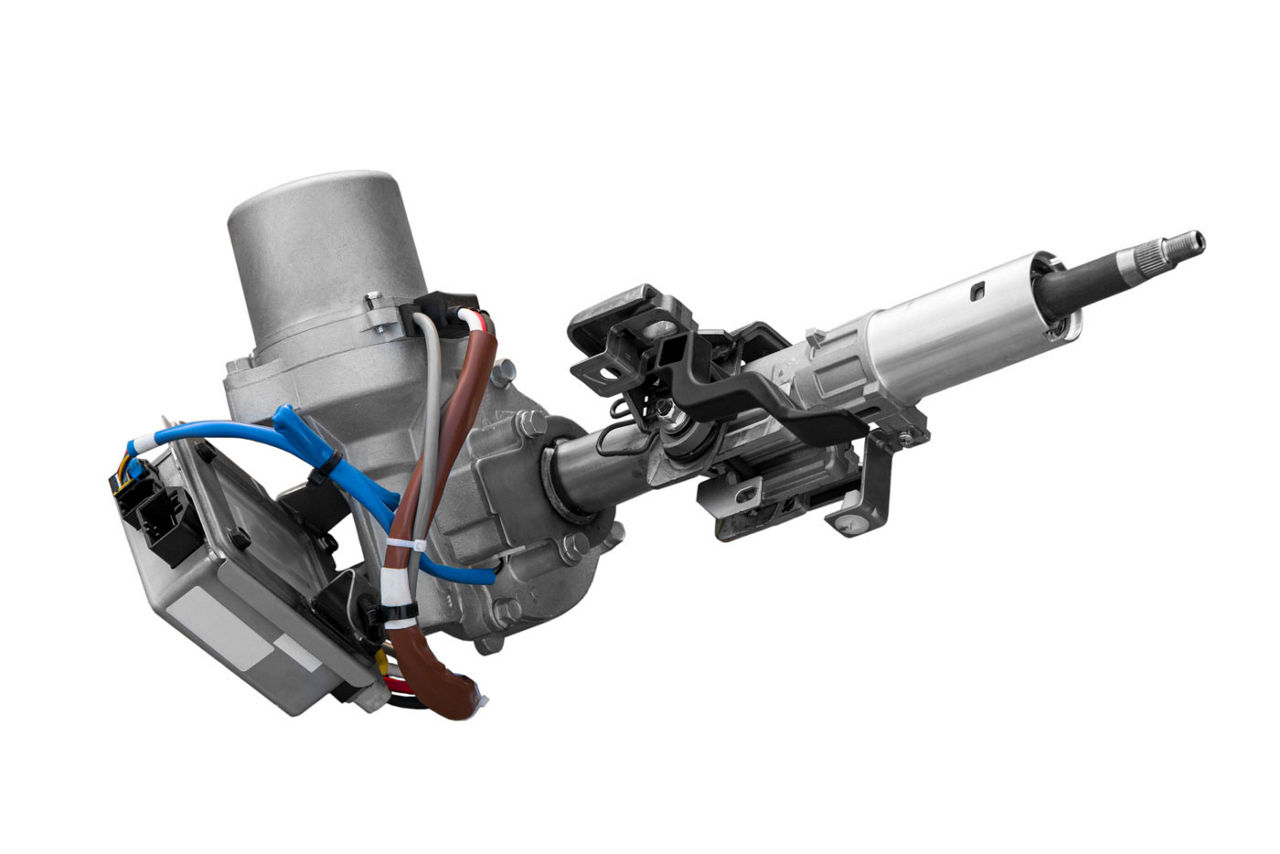 electric power steering car on a white background