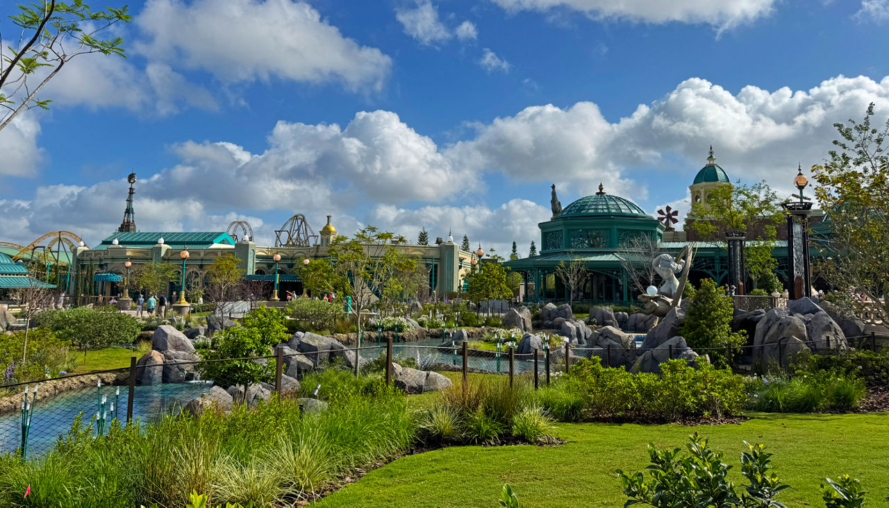 Looking though the park of Epic Universe