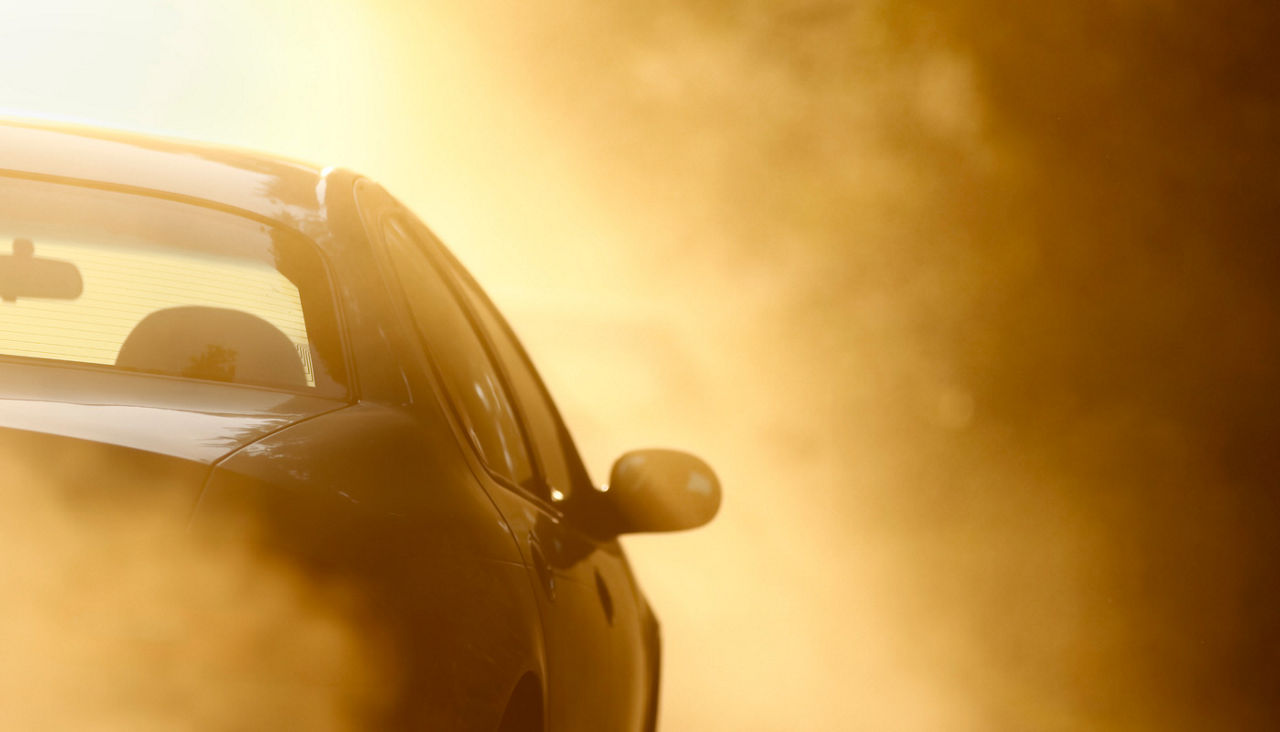 car parked in a cloudy atmosphere