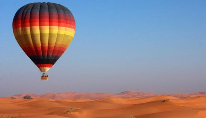 Hot air ballon in the Atacama Desert in Chile