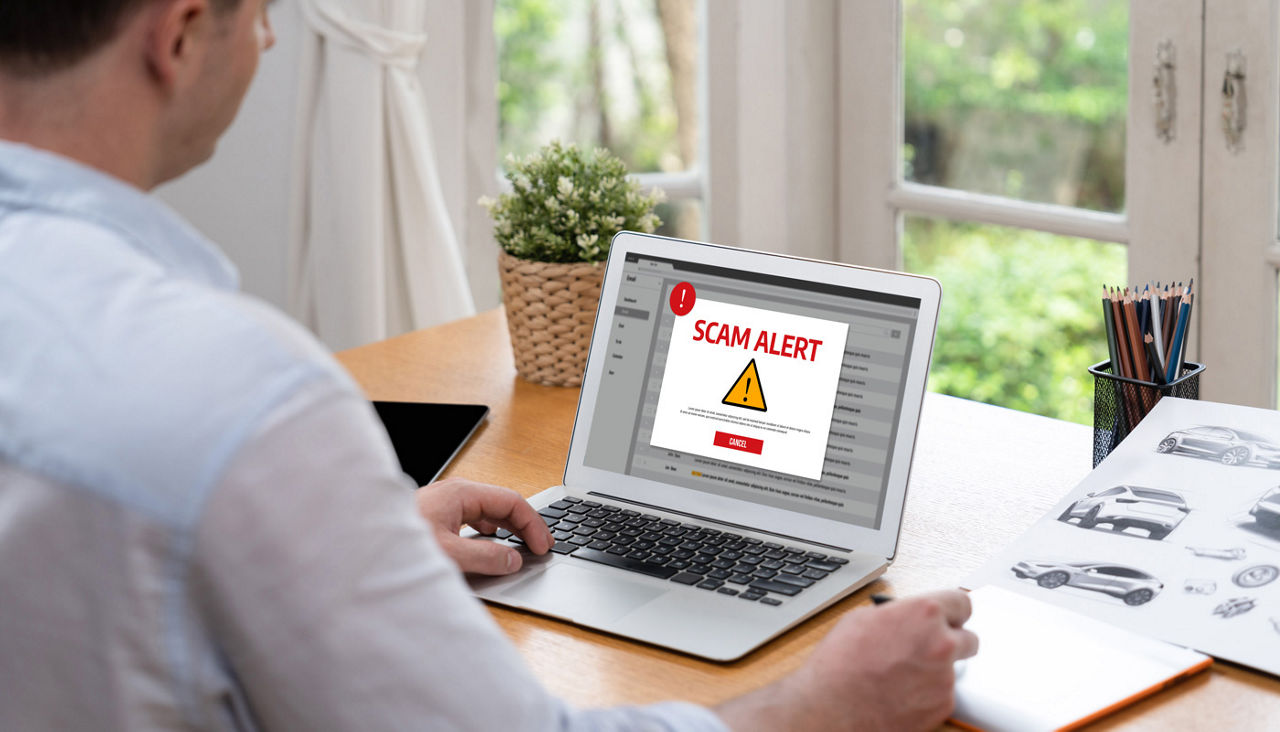 Cyber security software show alert of cyber attack for protection brisk