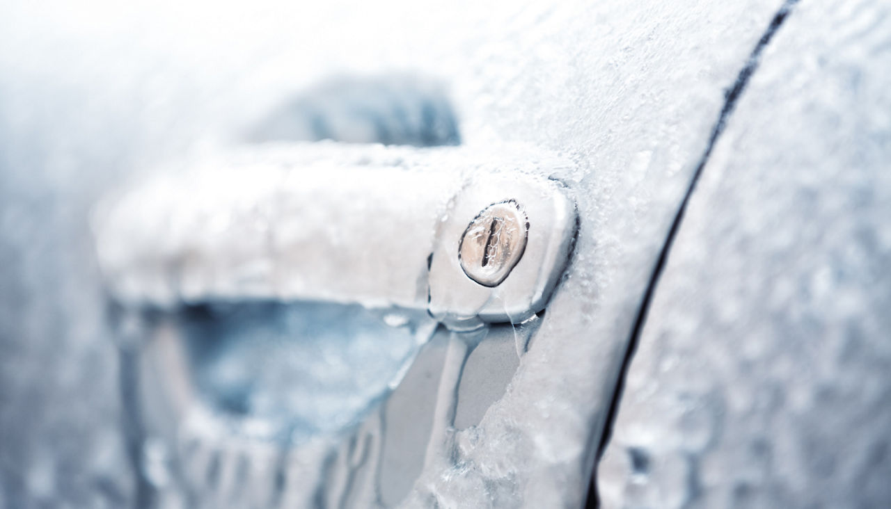 Frozen car door handle