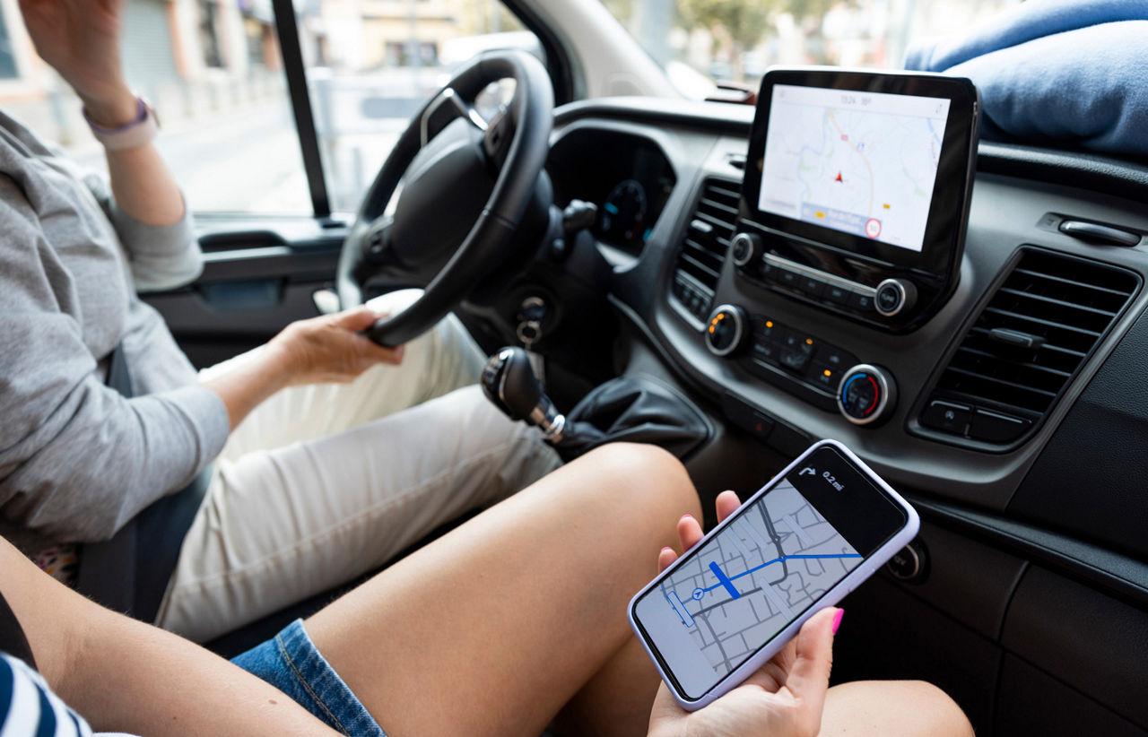 Using phone GPS and car's navigation system to map out directions 