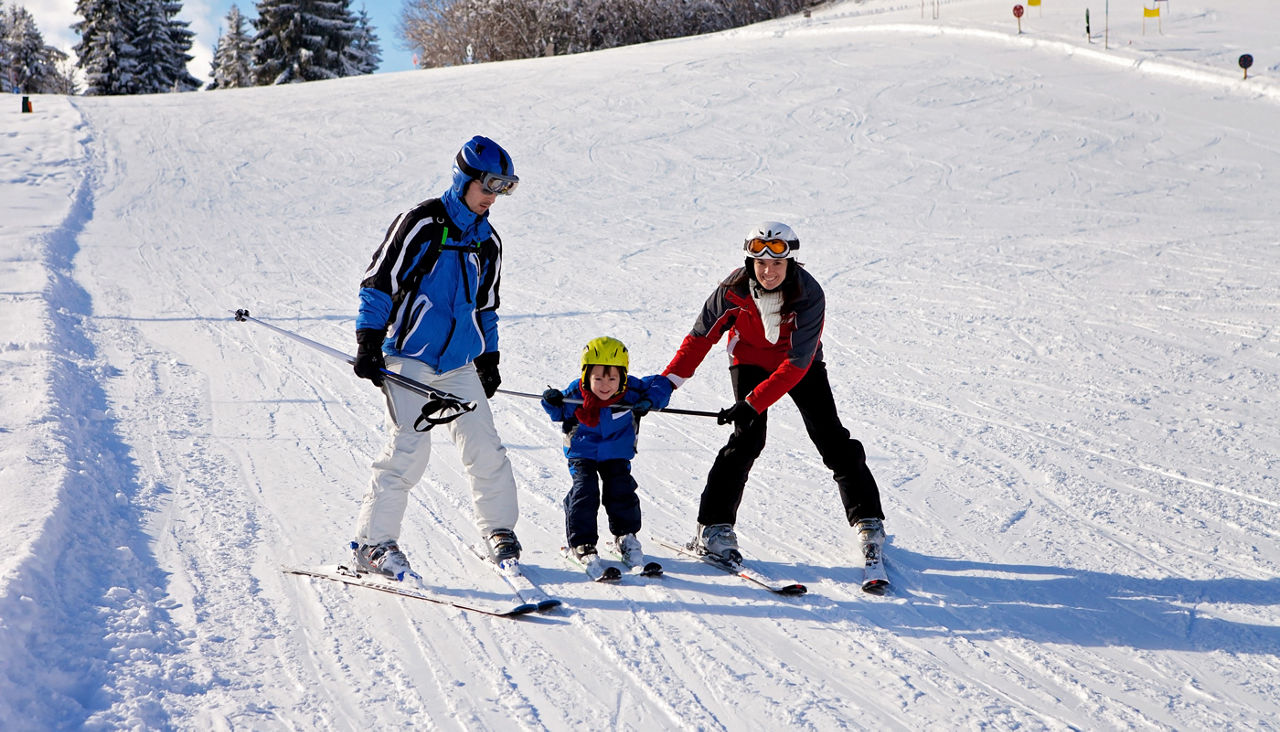 young child skiing