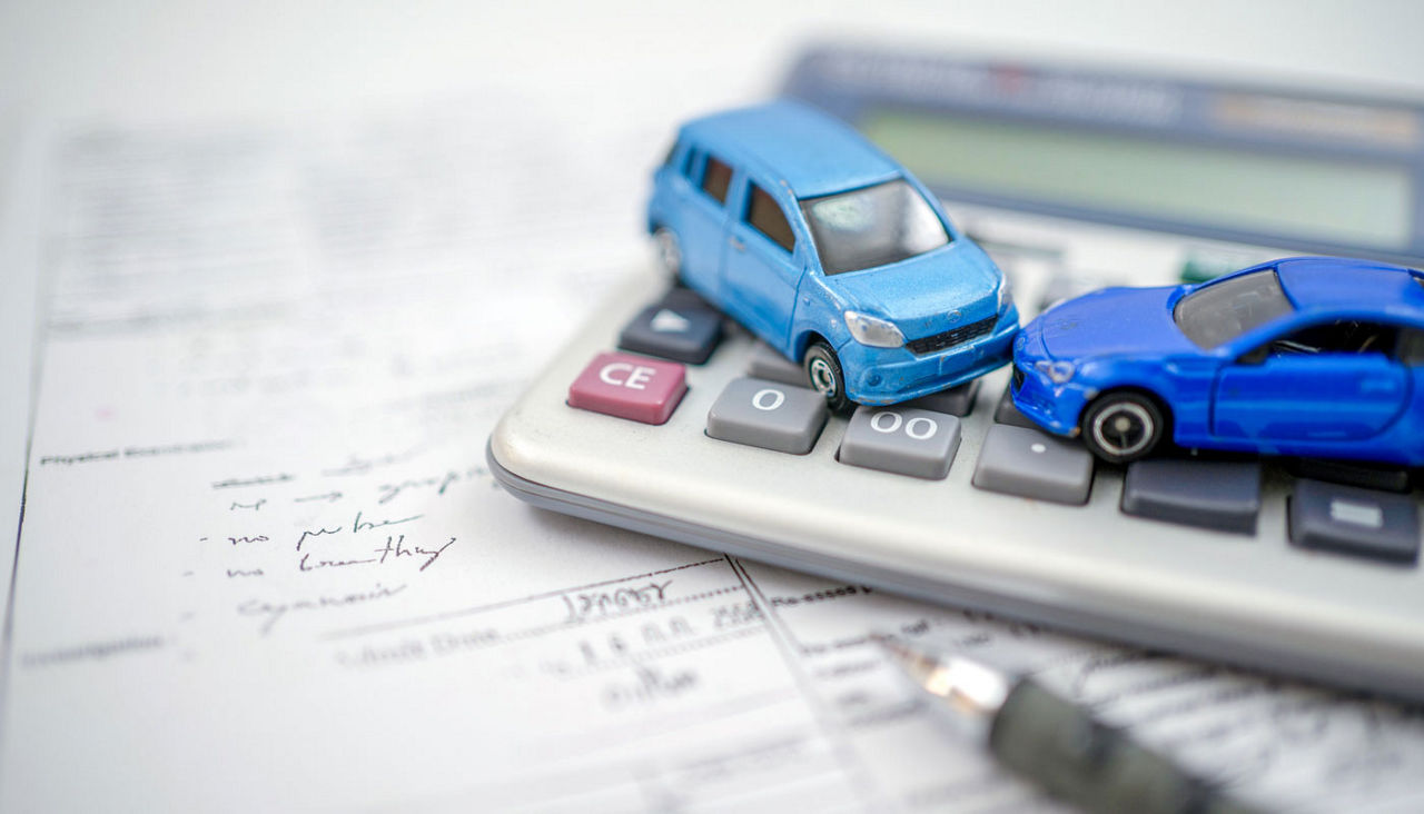 Concept for car insurance and financial