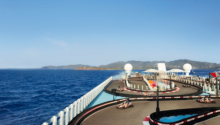 Norwegian Cruise Line’s thrilling onboard race track