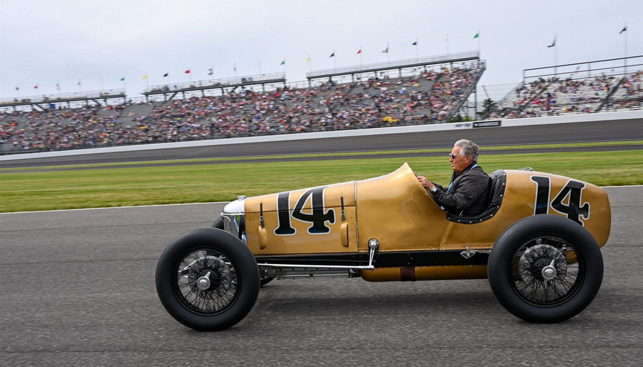 riding on the track in an oldie