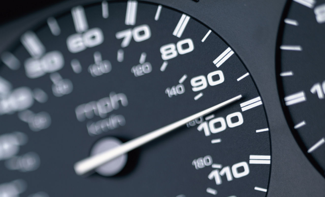 speedometer shown on dashboard