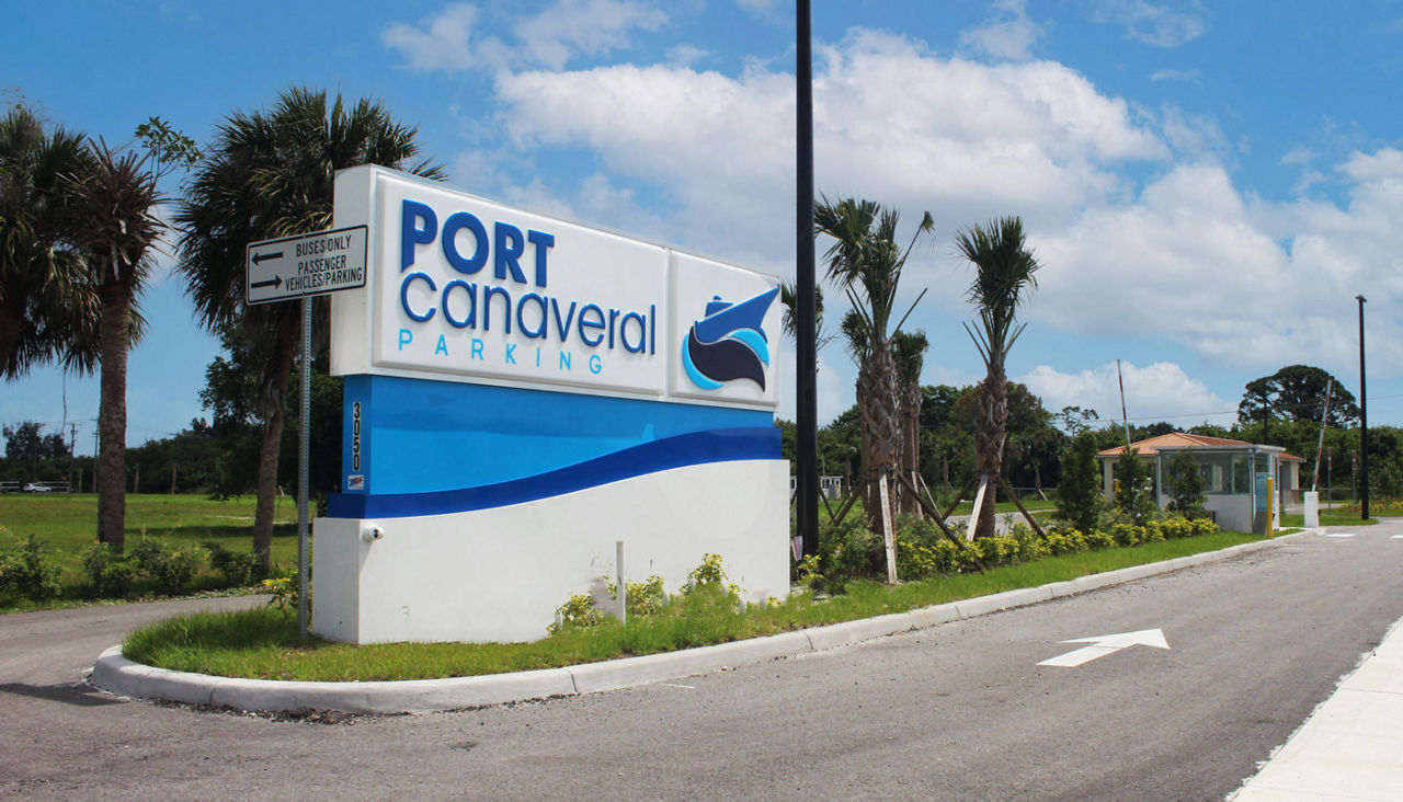 Port Canaveral, Florida Parking sign entrance