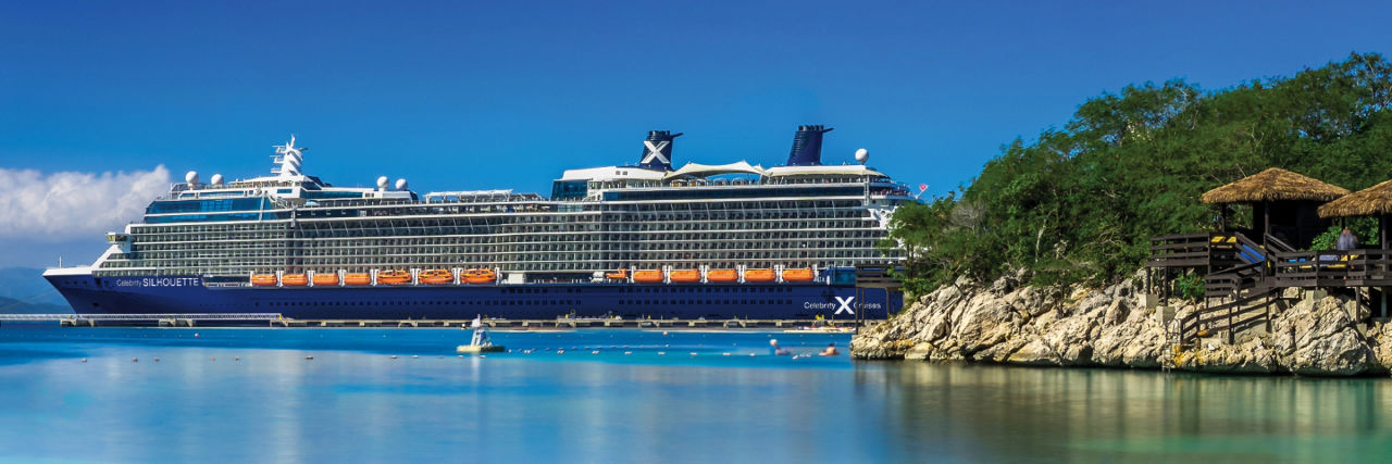 Celebrity Cruise Ship Silhouette in the Bahamas 