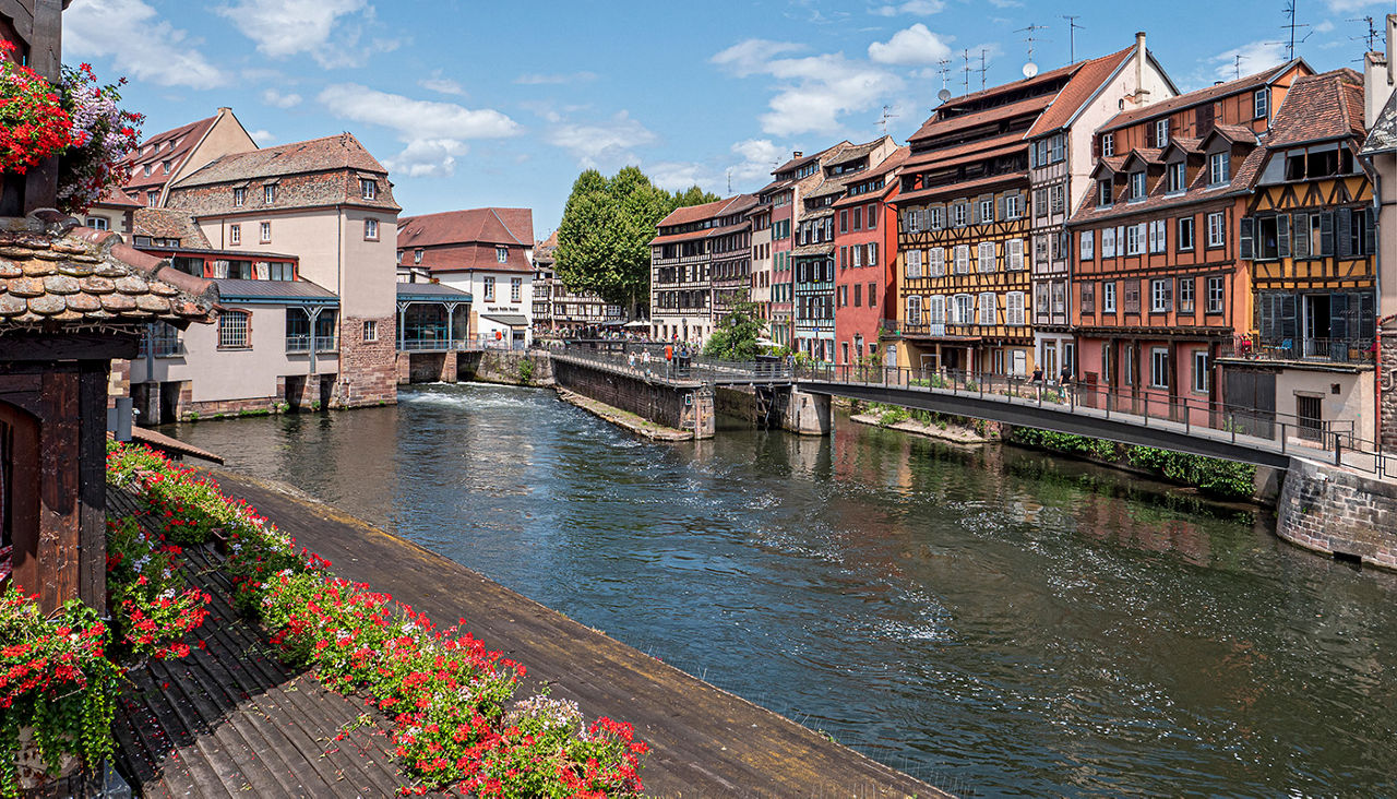 Houses along the waterfront in Strasbourg