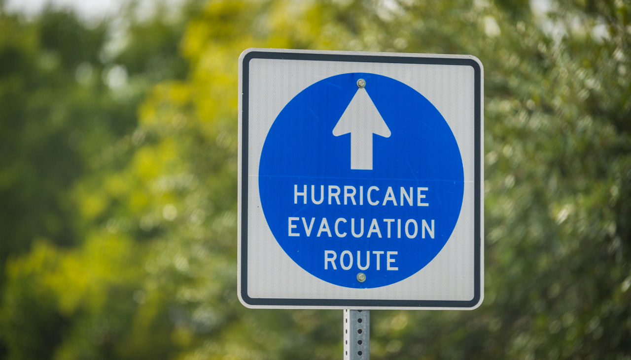 Hurricane evacuation sign