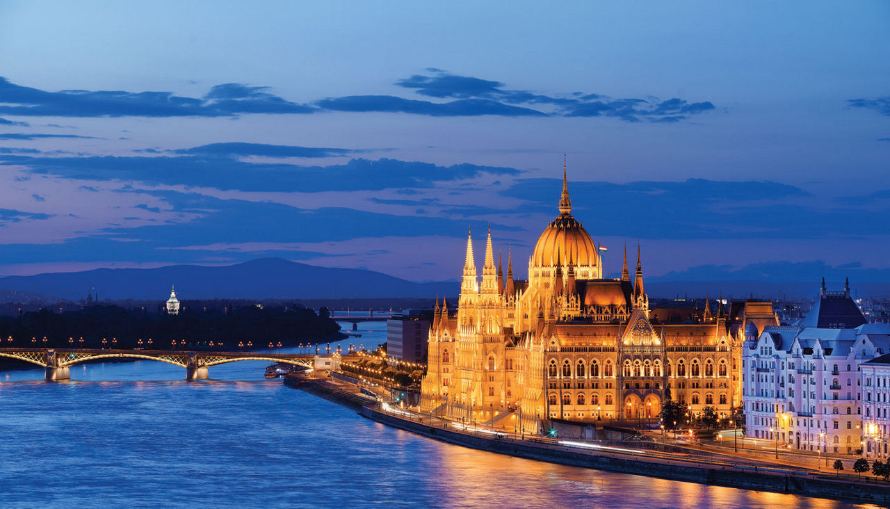 Budapest and the Danube River at Night