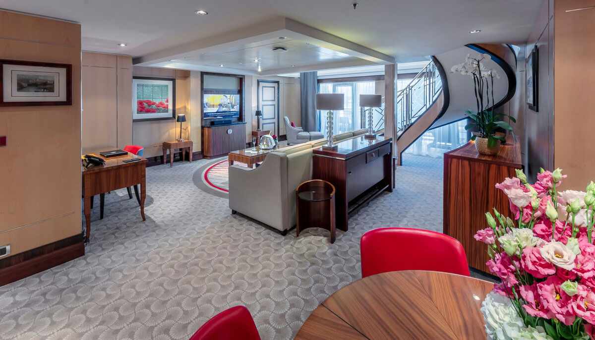 The Grand Duplex on Queen Mary 2 is the most spacious of the Queens Grill Suites