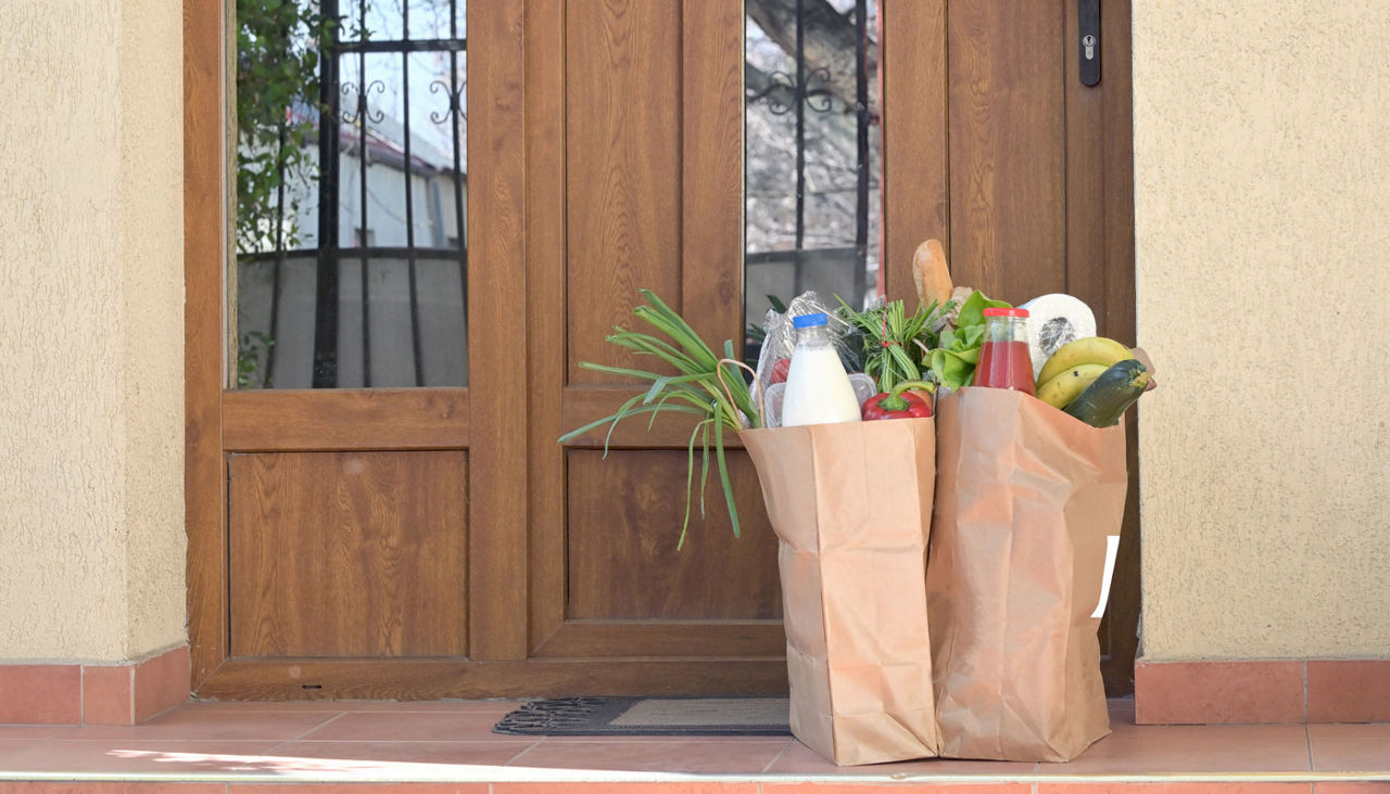 Grocery delivery at front door