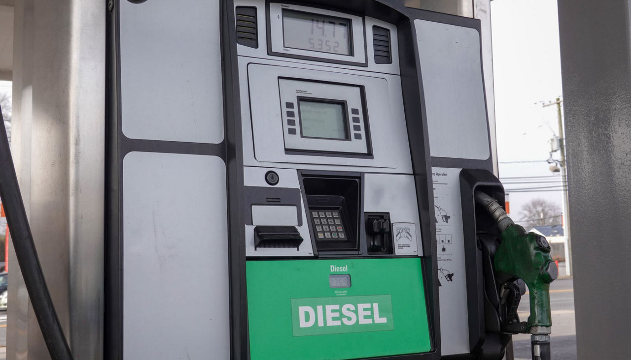 Front view of a diesel gas fuel pump