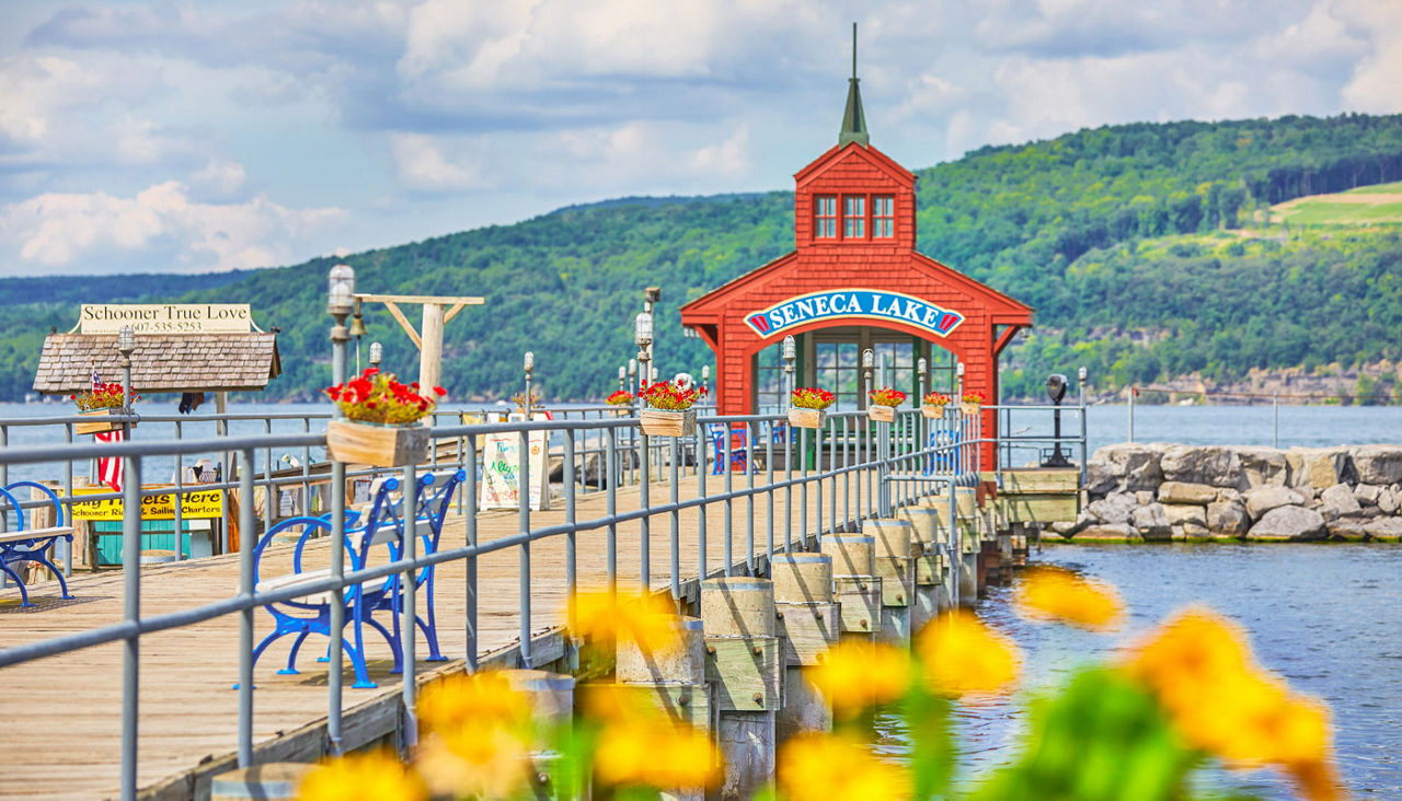 Lake Seneca Pier at Watkins Glen, New York