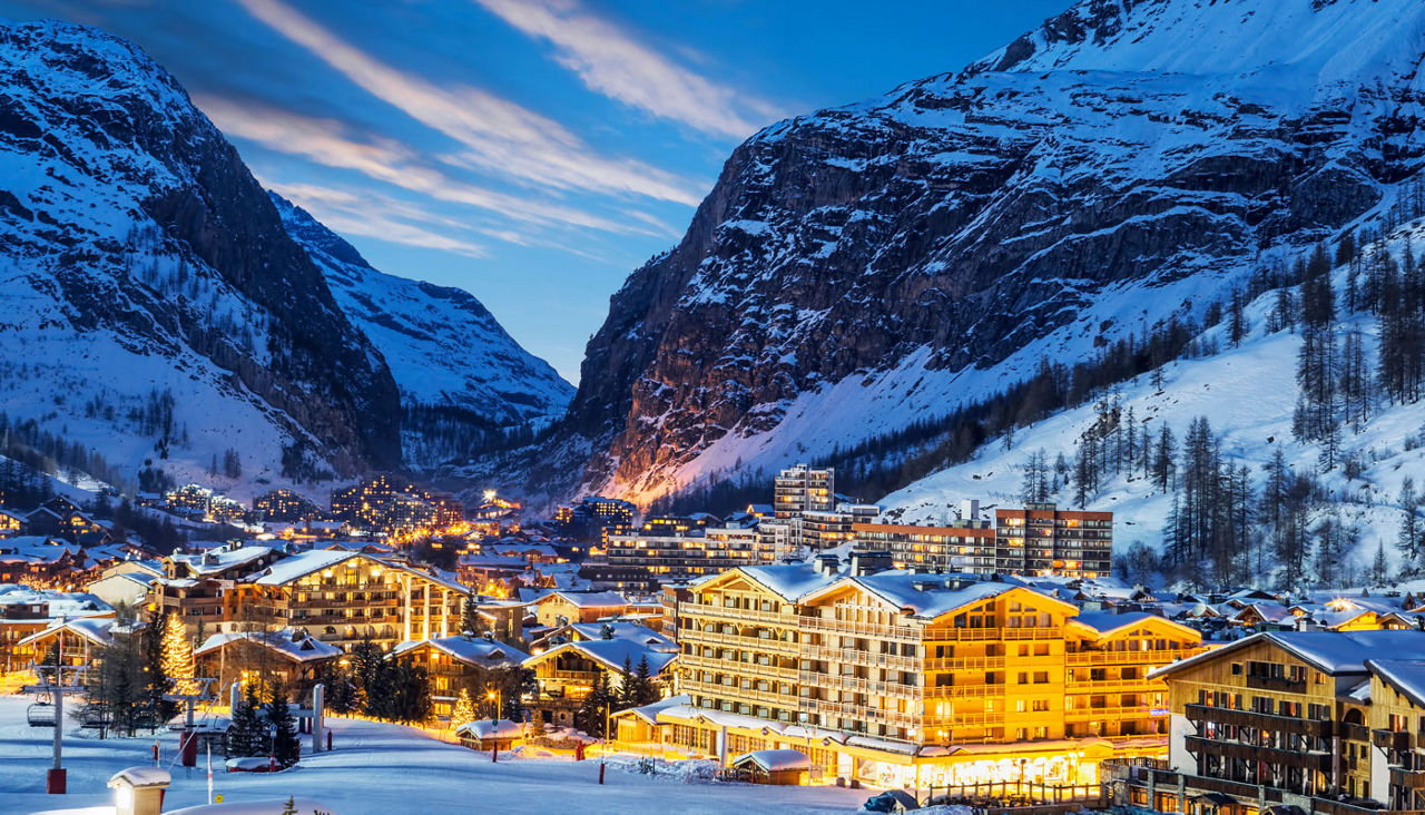 ski resort in a mountain valley