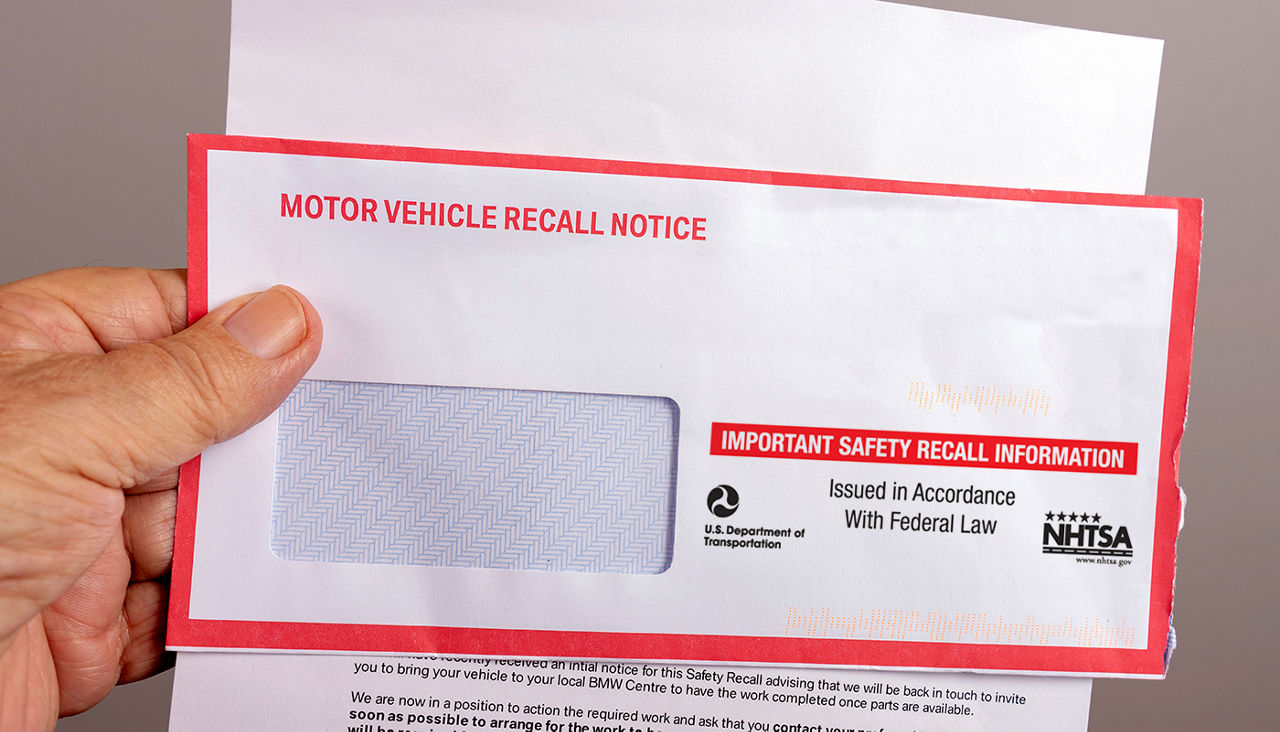 Moter vehicle recall notice mail