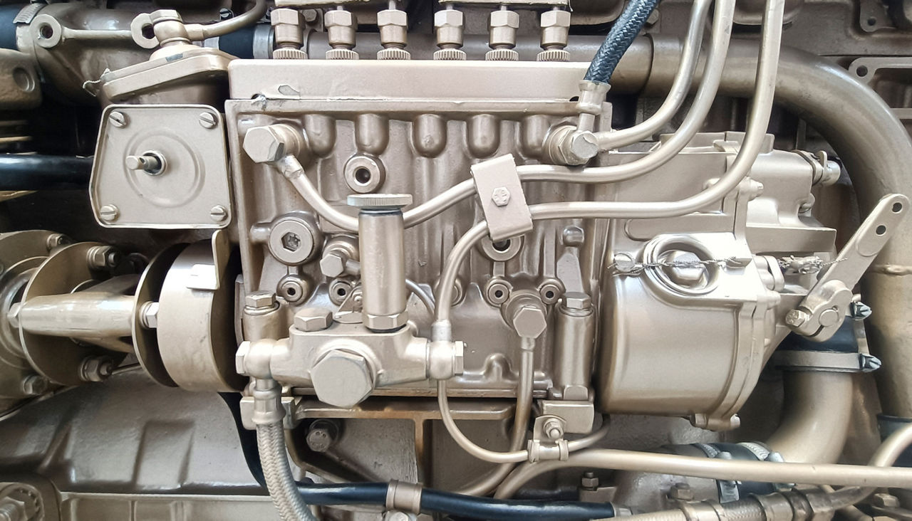 Fuel injection pump of a diesel engine close-up