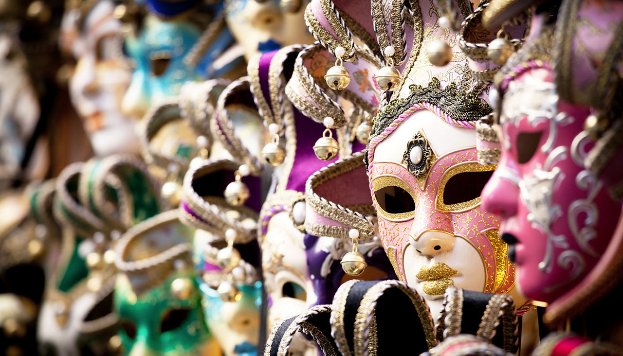 Venetian mask, selective focus