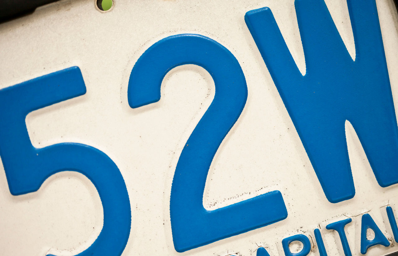Close-up of a licence plate