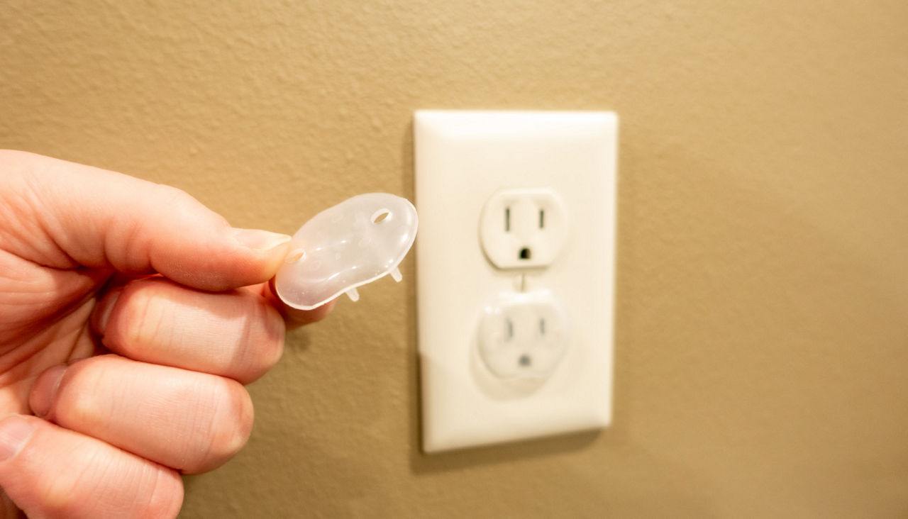 Electrical outlet with baby proof covers
