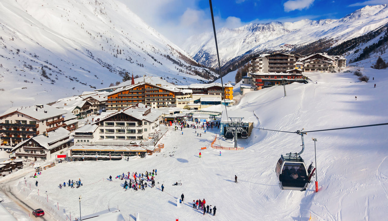ski resort in a mountain valley