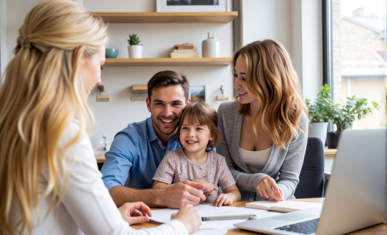 smiling family financial support life planning