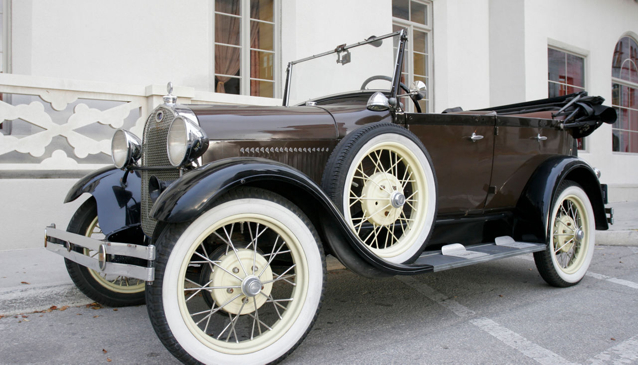 vintage car parked in St. Augustine, FL