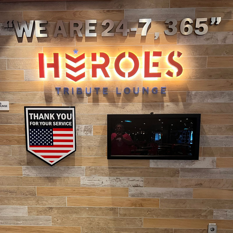 Heroes Lounge wall onboard Carnival Jubilee