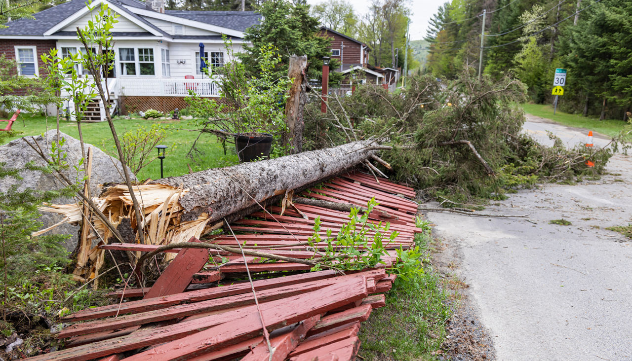 Property damage post storm and high wind