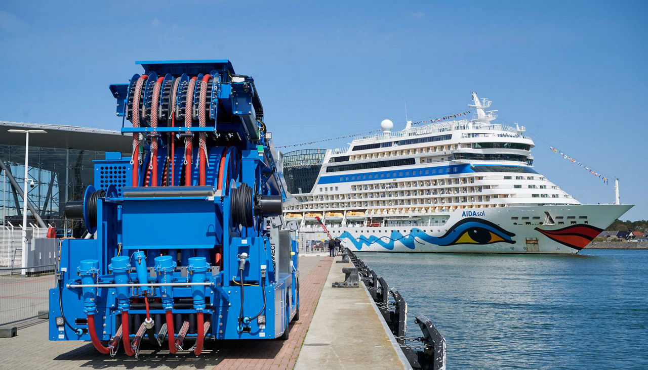 Norwegian Cruise Lines uses shore power in port as part of their “Sail & Sustain” focus