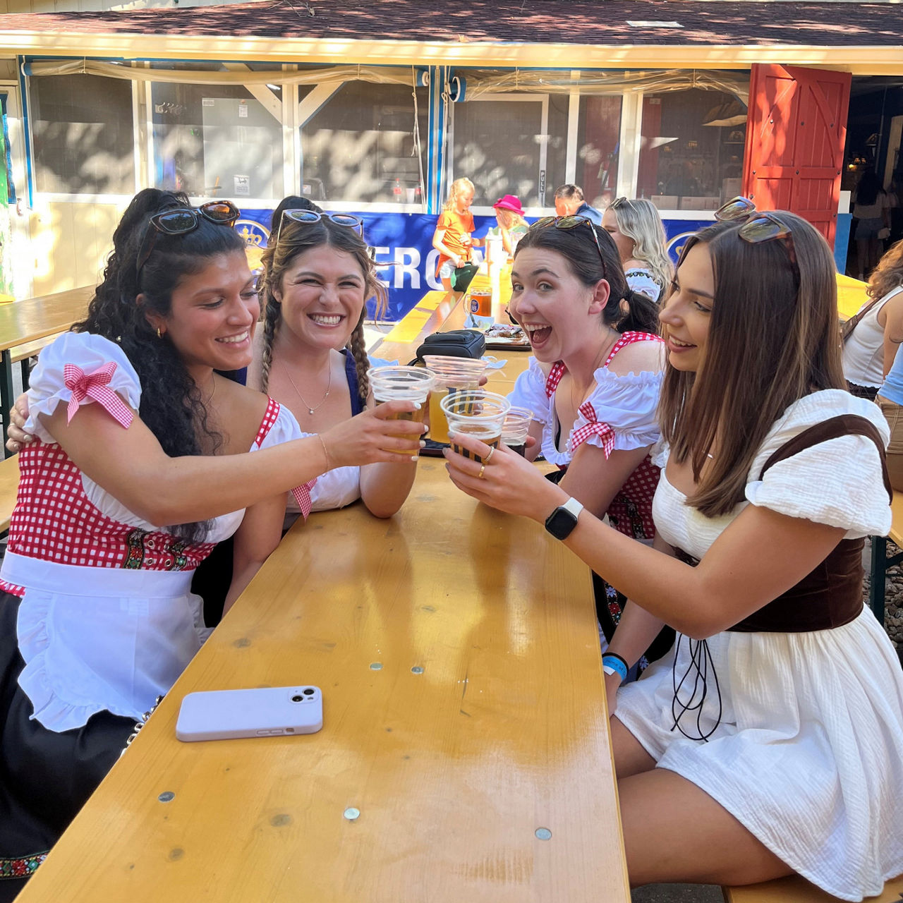 Girls cheering with Beer