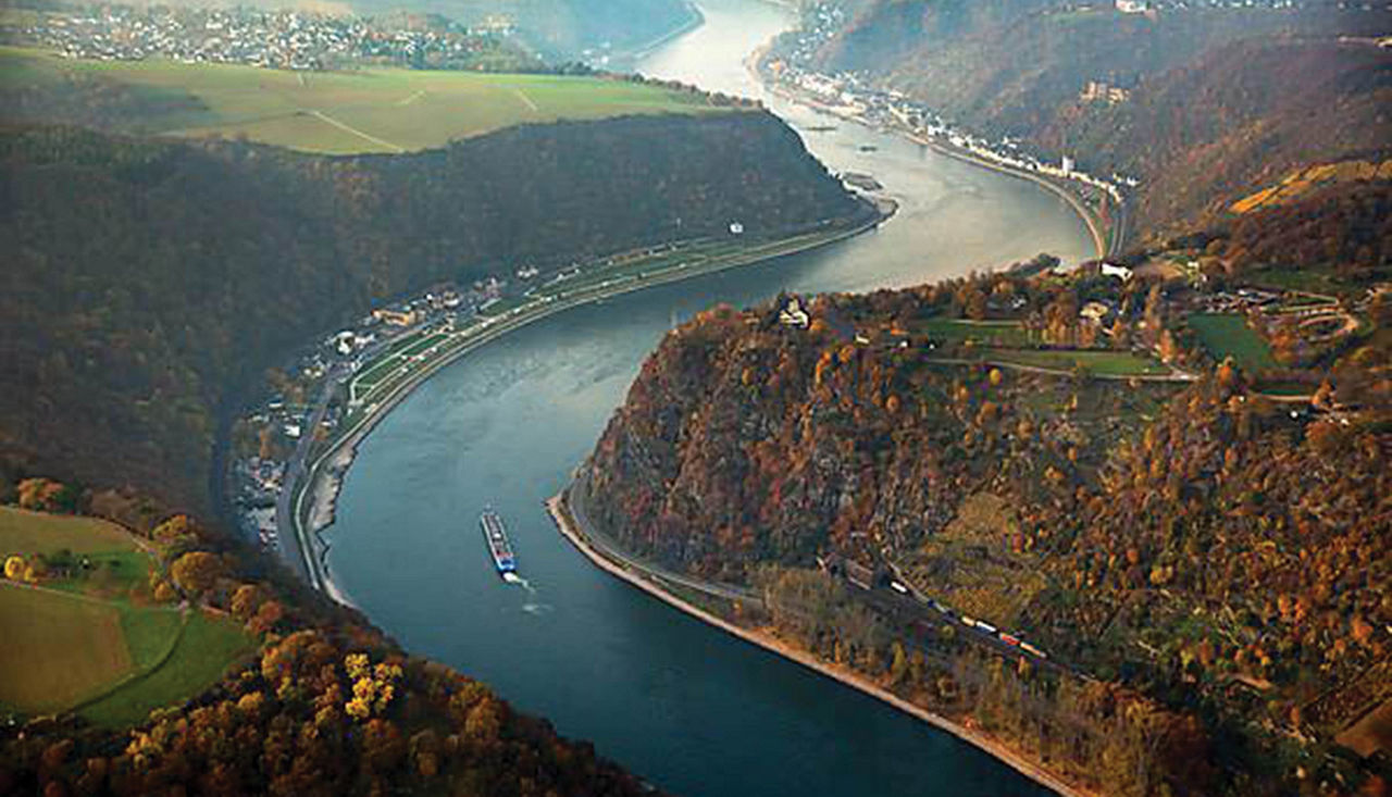 Aerial view of Rhine Gorge