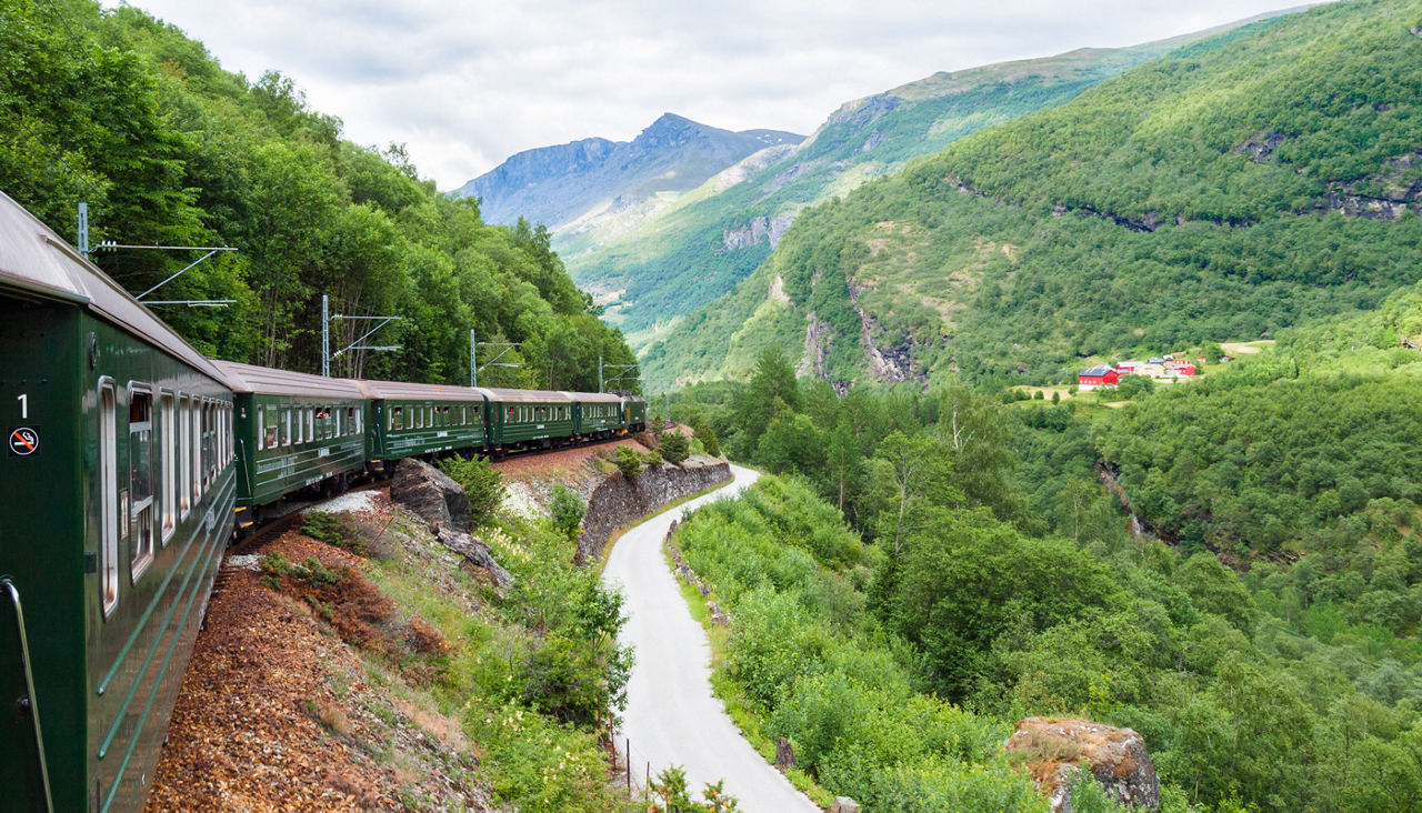 Flam railway journey in Norway