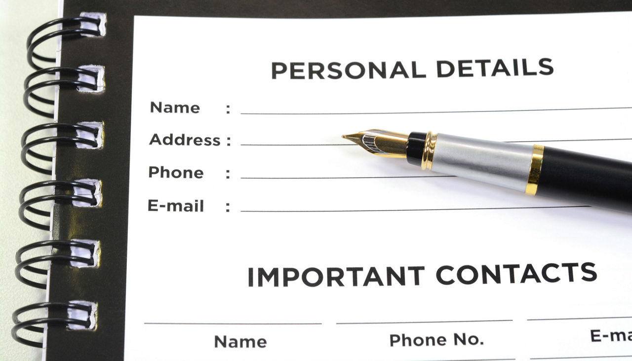 Capturing personal and contact details