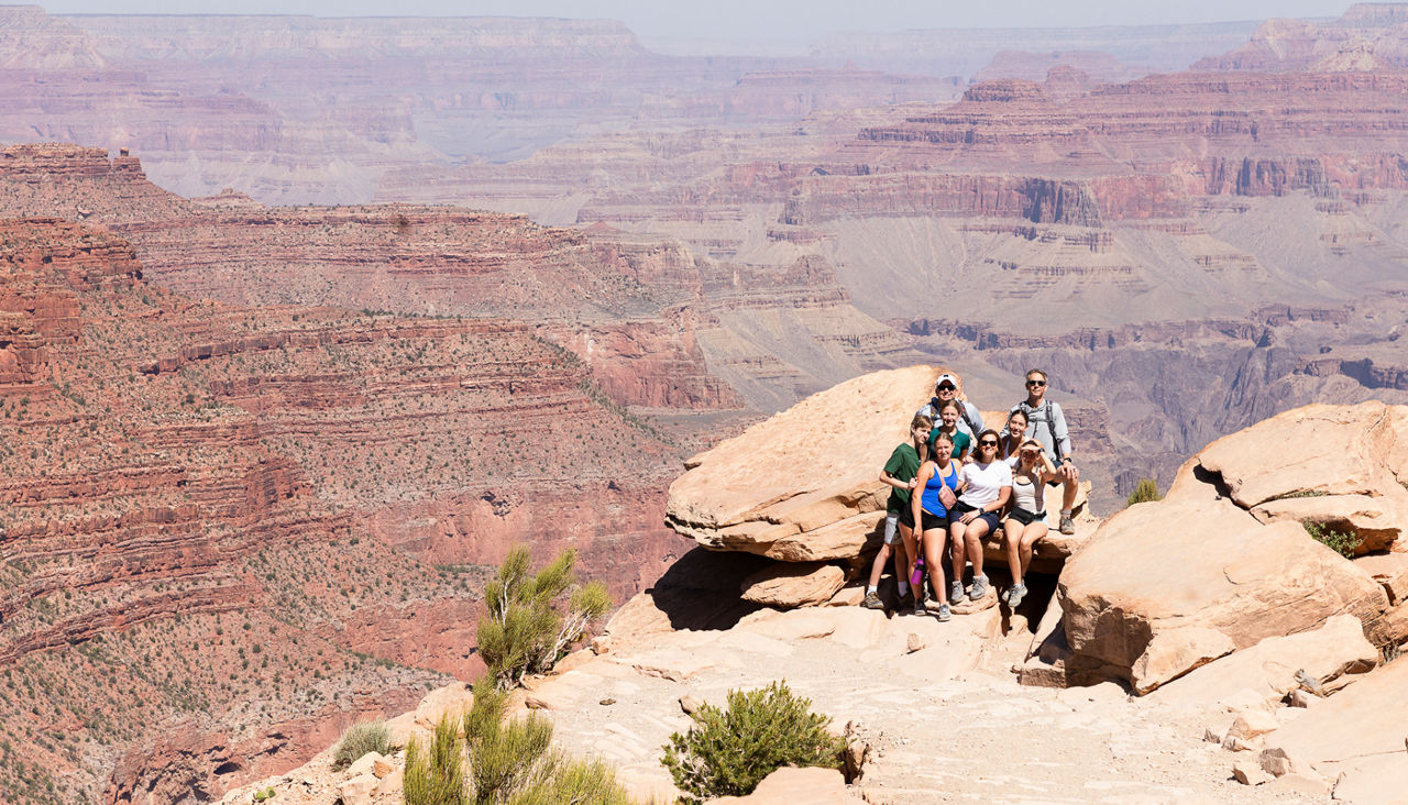 Family photo in Grand Canyon